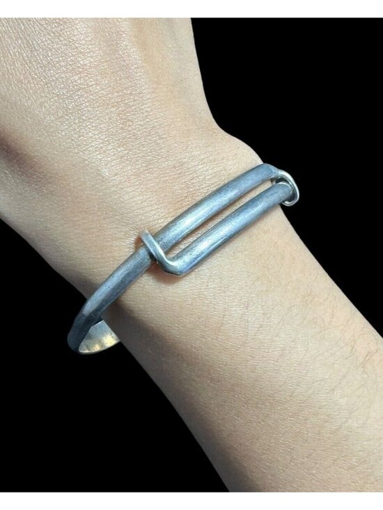 Unbranded Jewelry - CHINESE Sterling Silver Vintage Etched Characters Bangle Bracelet